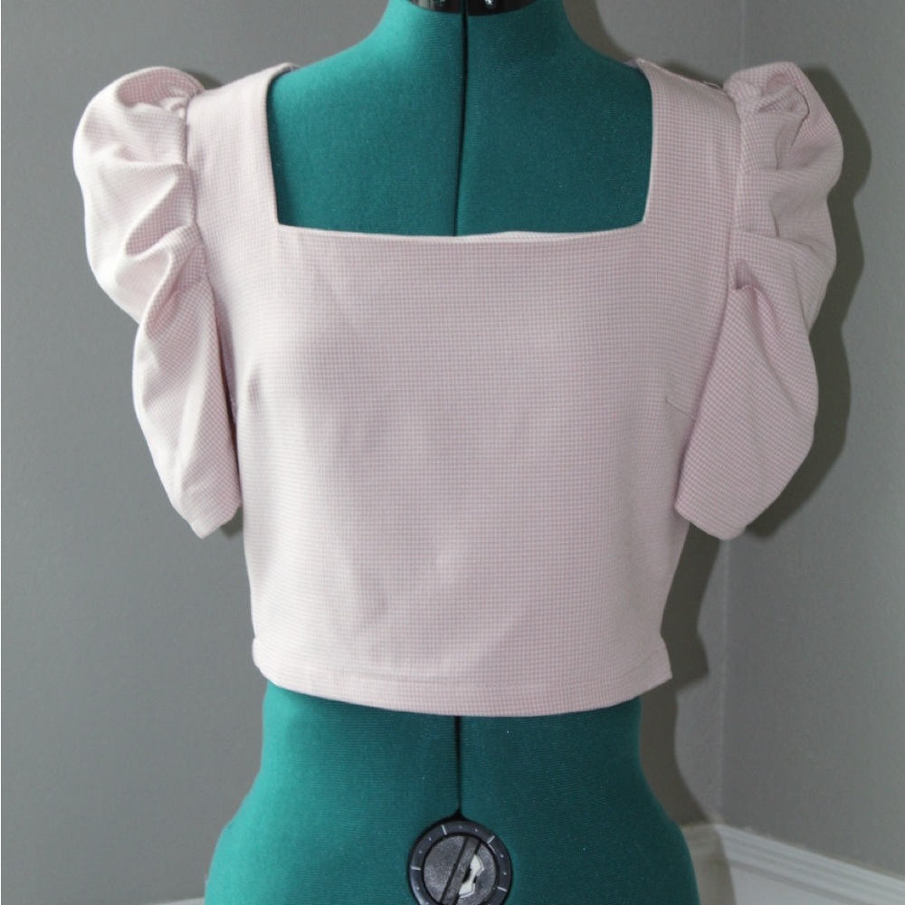 TCEC Light Pink Square Neck Blouse